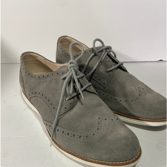 COLE HAAN Womens 9B Original Grand Wingtip II Lace Up Shoes Vapor Grey - Picture 1 of 9
